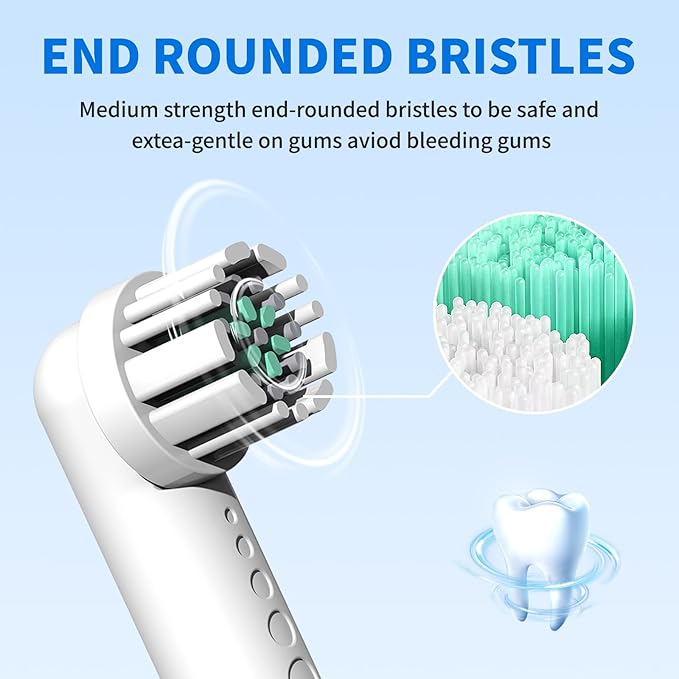 Toothbrush Replacement Heads Compatible with Quip 360 Oscillating Electric Toothbrush Soft Bristles Brush Heads White Pack of 4