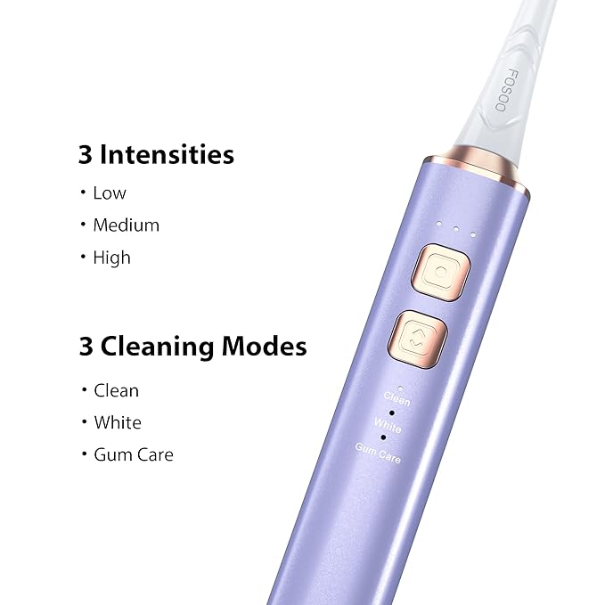 Sonic Electric Toothbrushes for Adults Toothbrushes Electric Rechargeable with 120 Days Battery Life38000vpm3 Modes2 Min Smart TimerMetal Cover w 5 Colors Optional (Purple)