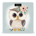 Cute Owl with Flowers Bathroom Scale Large LCD Backlight Display Digital Scale Rounded Corners Body Scales Automatic Power On/Off Bathroom Scales for Home Bedrooms