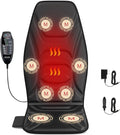 Back Massager Chair Pad with Heat Back Massager for Back Pain Relief Chair Massager with Vibration Portable Massage Chair Pad for Office Use Matte Black