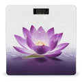 Lotus Flower Purple2 Weight ScaleClear LED Display Bathroom Digital Weighing ScaleTempered Glass Digital Bathroom Scale for Body Weight Capacity Up to 400 Lbs