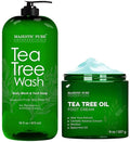 MAJESTIC PURE Tea Tree Body Wash and Tea Tree Athletes Foot Cream Bundle