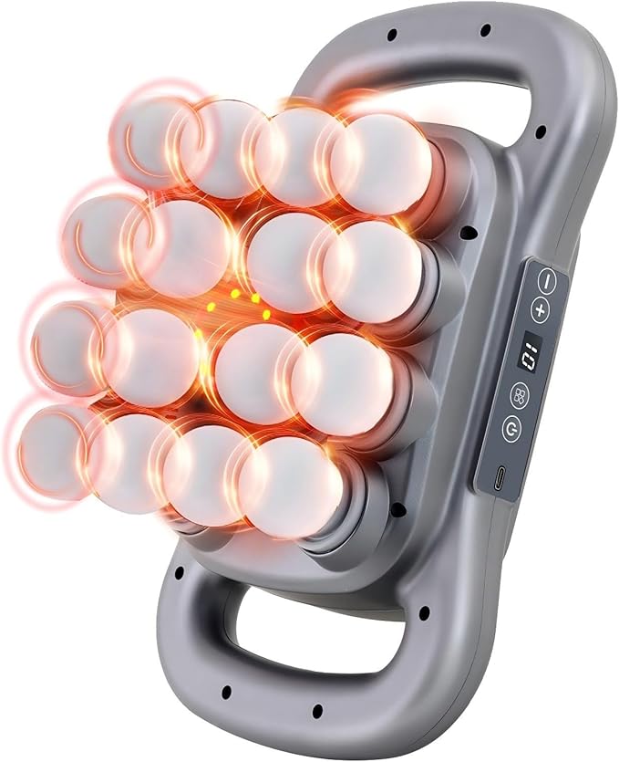 16-Head Percussion Massage Gun Set Muscle Massager with 9 Massage Modes &amp Adjustable Intensity Quiet Full-Body Relaxation for Back Shoulders Legs &amp Feet Home Gym &amp Office