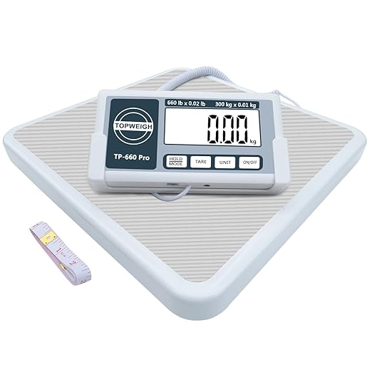 Medical Scale with Portable Carrying Bag Large Remote Display Floor Physician Scale 660lbs / 0.02lb Longer Coiled Cord Heavy Duty Digital Scale for Body Weight Measure in kg/oz/lb