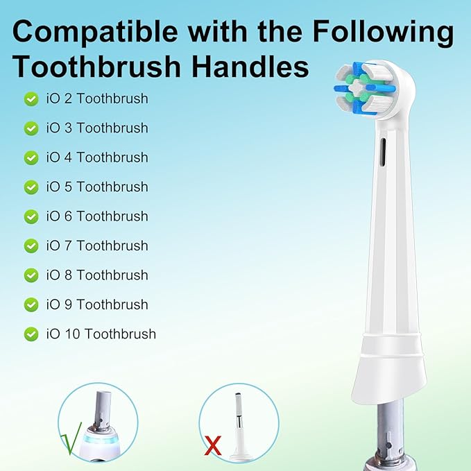 12 Pack iO Replacement Heads Compatible with Oral B iO Toothbrush Heads Compatible with iO 2 3 4 5 6 7 8 9 10 Series Electric Toothbrush with Covers