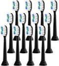 Replacement Toothbrush Heads Compatible for Philips Sonicare Electric Brush Head 1100 2100 4100 5100 5300 6100 7500(Black-12 Pcs)