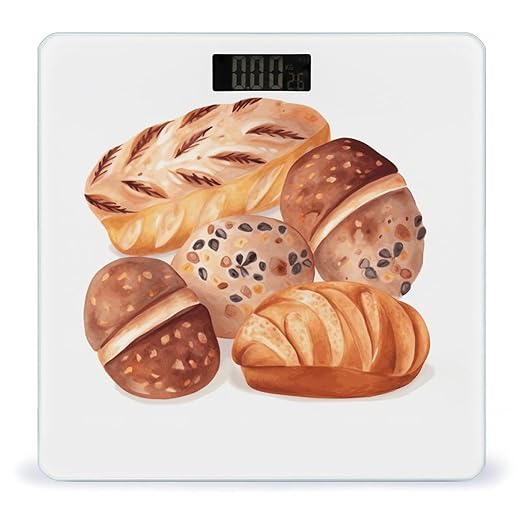 Painted BreadScale for Body Weight with LCD High Precision Weighing Scales Fashion Sturdy Tempered Glass Weight Scales Easy-to-Read Digital Bathroom Scale for Daily 400lb