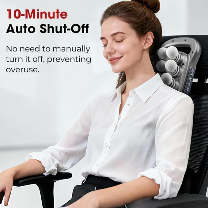 Back Massager for Relief Deep Tissue with Heat 16 Heads Hands-Free Electric Back Massager with 9 Modes &amp 9 Levels Deep Tissue Massage Gun for Pain Relief Portable for Home &amp Office Use