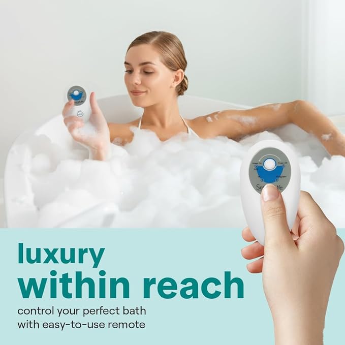 SereneLife Bubble Bath Mat Bathtub Mat with Air Massage and Remote Control Waterproof Non-Slip Adjustable Bubble Intensity Aroma Diffuser 47x14.2 Inch Full Body Spa Massager