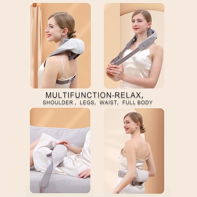 Mini 6D Neck Massager Back Neck Massager with Heat Electric Massager for Back &amp Shoulder Massage Pillow for Neck Back Shoulder Leg Deep Massage at Home for Muscle Relaxation