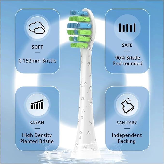 Replacement Brush Heads Compatible for 7AM2M AM101/AM105 Sonic Electric Toothbrush Vacuum Soft Bristle Nozzles8/16PCS(16pcs Black)