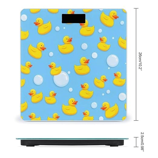 Women's Fashion Automatic Switch Digital Bathroom Weighing Scale Smart Scale Cute Funny Blue Bubbles Yellow Rubber Ducks