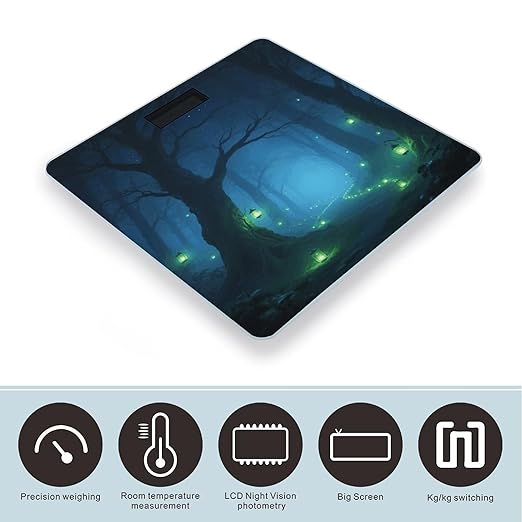 Forest Weight Scale Large Digital Bathroom Scales with Bright LED Display Non Slip Digital Scale and Step On Fashion Weighing Machine for Body