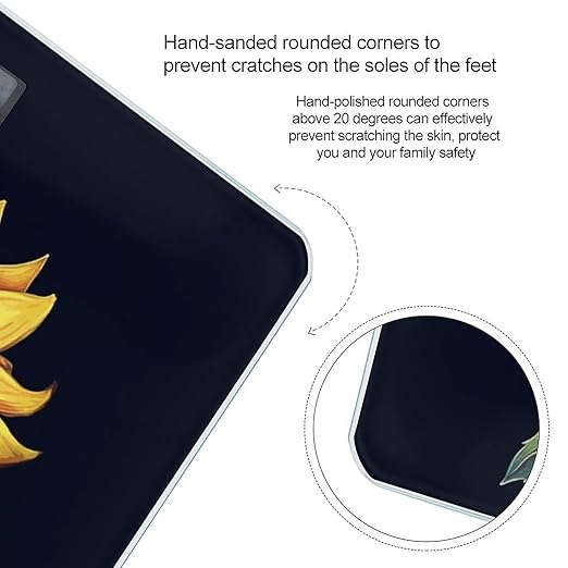 Summer Sunflower Bathroom Scale Ultra-Bright Liquid Crystal Screen Weight Scale Accurate Bathroom Body Scales for Body Weight Bathroom Pet Home Bedroom Gift-Giving