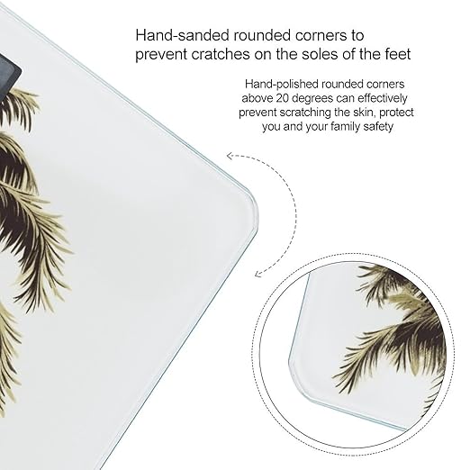 Palm Tree Scale for Body Weight Sturdy Tempered Glass Weighing Scales with LCD Display Accurate Digital Bathroom Scale Convenient Body Fat Smart Scales 400lb