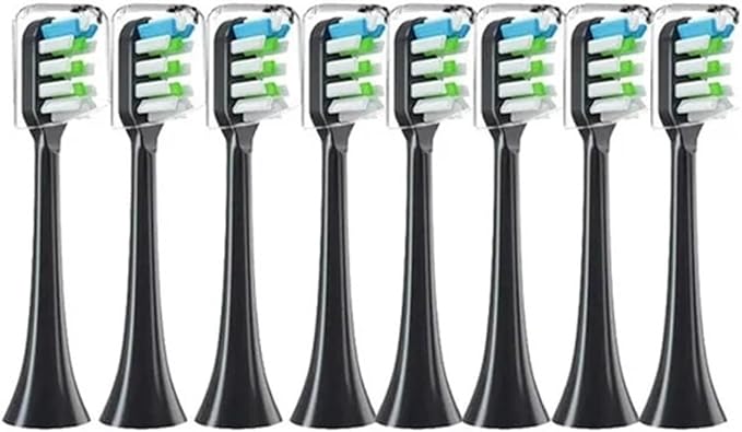 Compatible for X3 X5 X3U X1 V1 V2 Head Bristle Replacement Nozzles with Anti-dust Toothbrush Heads(7pcs Black)