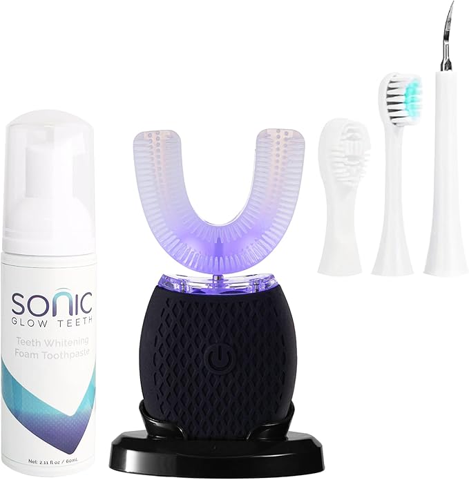Ultrasonic Toothbrush for Adults - Automatic Electric Toothbrush with Soft Bristles &amp 30s Timer Rechargeable Portable Design with Wireless Charging Waterproof &amp Washable for Travel &amp Home