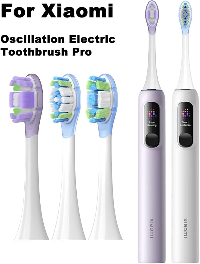 4PCS Replacement Brush Heads ForCompatible for Xiaomi Oscillation Electric Toothbrush Pro Mijia MES610 MES609 Head Soft Bristle(Green)
