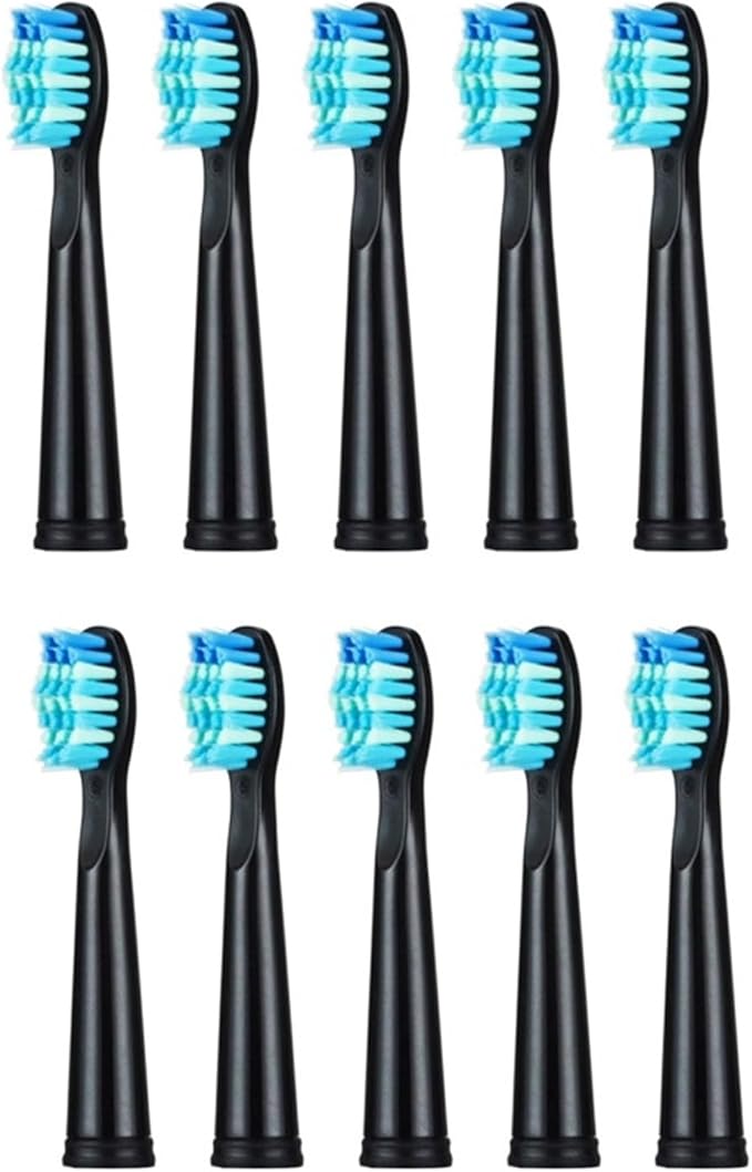 Brush Head Electric Toothbrush Heads ReplaceableCompatible for SG-507B/908/909/917/610/659/719/910/575/551/548(10pcs Black)