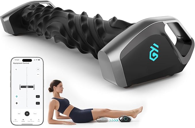Smart Massager Roller – Deep Tissue Electric Massager with App Controlled Auto Rolling for Muscle Massage and Myofascial Trigger Point Release Compact &amp Rechargeable Design