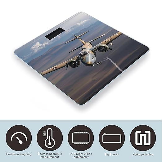 US Army Plane Smart Scale for Body Weight Accurate Bathroom Scale with LED Display Digital Weight Scales Weighing Machine High Precision Scales for Bath Home