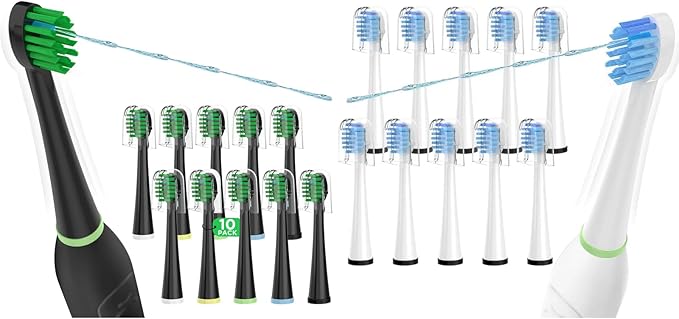 Replacement Toothbrush Heads for All Waterpik Sonic Fusion Models (SF-01 SF-02 SF-03 and SF-04 Series) Compact with Covers