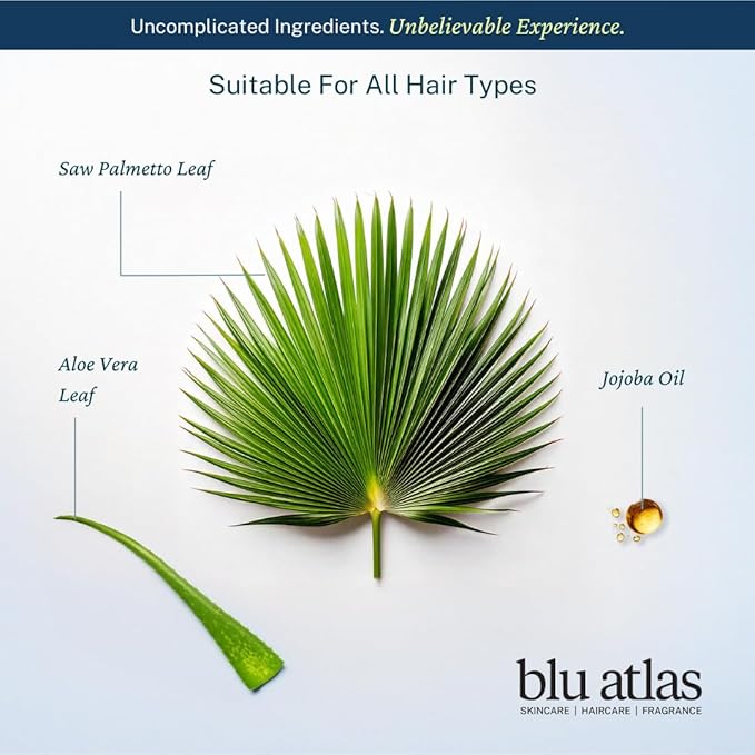 Blu Atlas Men's Body Wash Shampoo and Conditioner - Santal and Cedar Scent - Gentle Cleansing Hydrating Shampoo for Volume All Hair Types - 8 oz Bottle