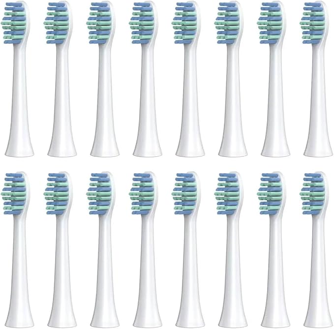 Replacement Toothbrush HeadCompatible for SOUNESS Electric SN903/SNK01/SN601/SN801/ST903/ST901/ST905/ST802/SN-P1(16white Cleaning)