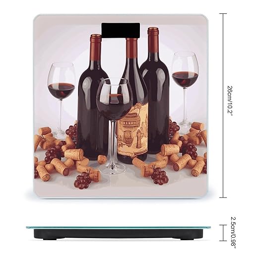 Red Wine Weight Scale Digital Electronic Scales Bathroom Scale Larg LCD Backlight Display High Precision MeasurementsTempered Glass