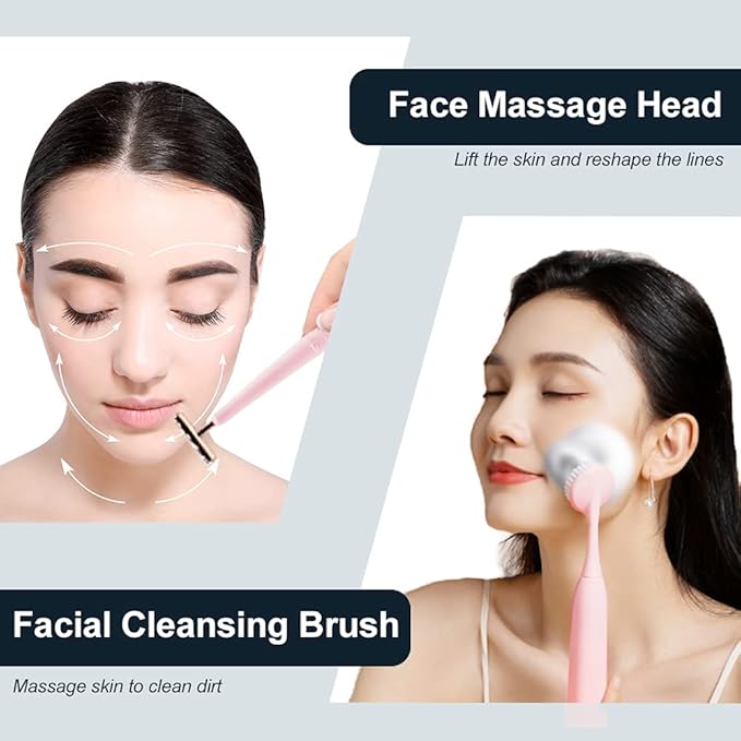 Sonic Electric Toothbrush USB Rechargeable Powerful Sonic Cleaning Tooth Brush with 6 Modes 5 Brush Heads + 1 Facial Cleansing Brush Head + 1 Face Massage Head Whitening Toothbrushes