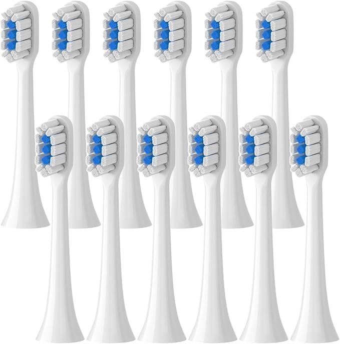 T301 T302 T501 /501CSonic Electric Toothbrush Head Soft Bristle Nozzles(T301-302-WH-12Pcs)