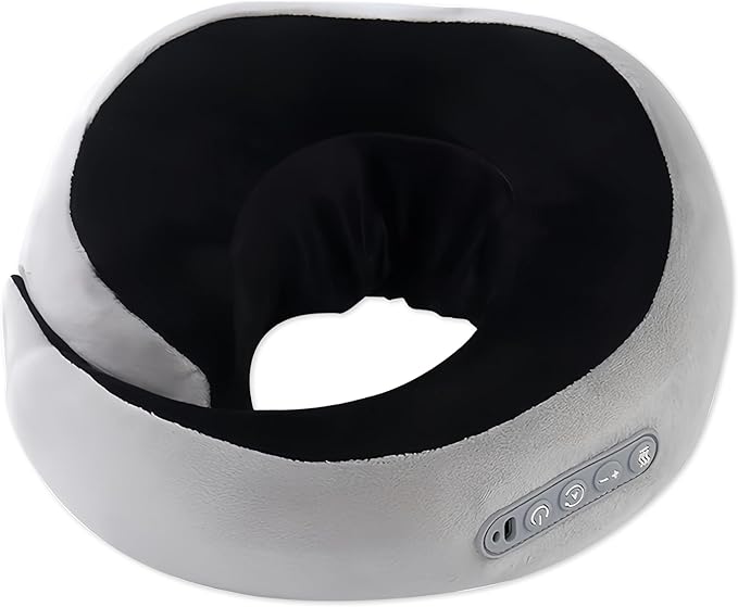 Neck Massager with Heat - Deep Tissue Neck Pain Relief U-Shape Design Electric Cordless Massager Pillow for Travel Office Home Shiatsu Neck Pillow Gifts for Men Women Dad Mom Black