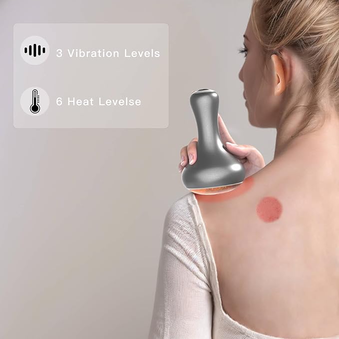 Hot Stones for MassageHot Stones Muscle Massage with Warmer Wireless Natural Red Bian Stone Electric Gua Sha for Home Spa