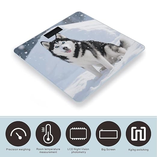 Animal Dog Weight Scale Cute Bathroom Scale for Body Highly Accurate Digital Weighing Machine for People Compact LCD Display Scales with Sturdy Toughened Glass Scales