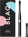 BLAQ Sonic Electric Toothbrush for Adults and Kids - Rechargeable with Two Soft Touch Replacement Heads - Long Lasting Battery - Lightweight Rechargeable IPX7-3 Brushing Modes