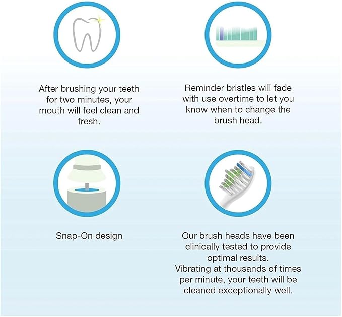 Compatible for 4pcs Replacement Brush Head Compatible with PH Sonic Care Diamondclean Electric Toothbrush(Silver)