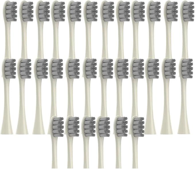 30/50PCS  Compatible for X/X PRO/ Z1/ F1/ One/Air 2 /SE Replacement Head Toothbrush Nozzles Soft(30BeigeGray)