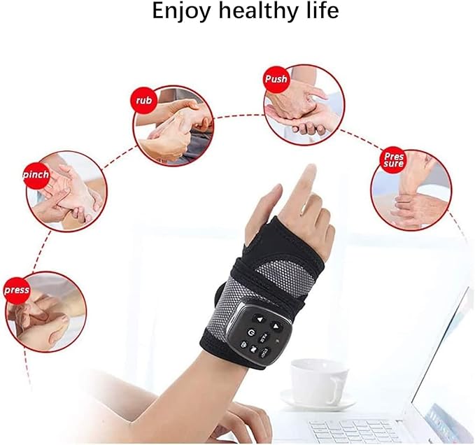 KYOFIS Electric Wrist Massager Hand Massager with Heating Pad Multifunction Carpal Tunnel Massager for Tendonitis Arthritis Pain Relief