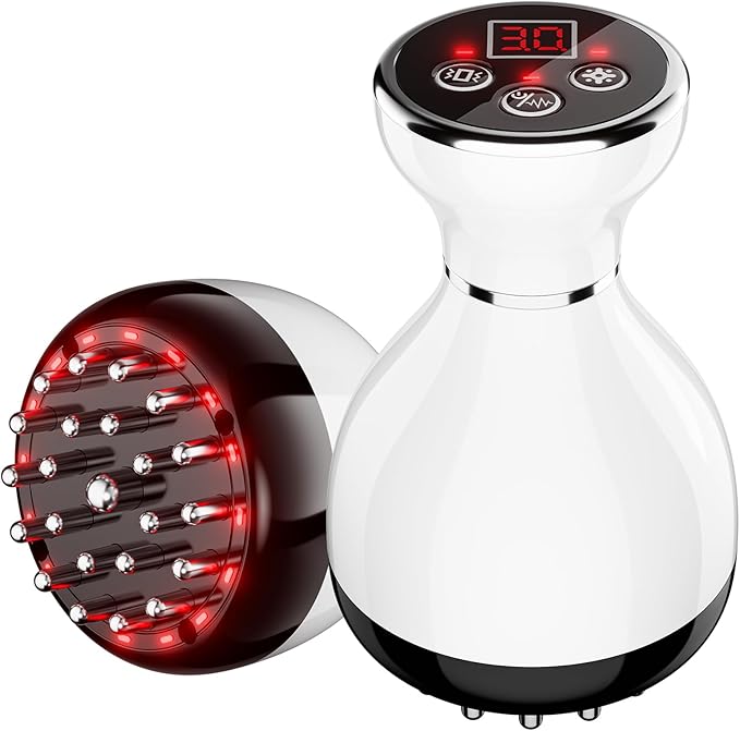Lymphatic Drainage Massager - Anti Cellulite Massage Tool &amp Body Sculpting Machine with 30-Level Microcurrent Light Heat &amp Vibration for Legs Arms &amp Belly Body Helps Reduce Stretch Marks