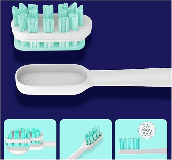 Compatible for Mijia T300/T500/T700 Sonic Toothbrush Heads Replaceable Refill Nozzles 4 Colors with Caps 4/20Pcs(10White10Pink)