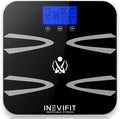 INEVIFIT Body-Analyzer Scale Highly Accurate Digital Bathroom Body Composition Analyzer Measures Weight Body Fat Water Muscle BMI Visceral Levels &amp Bone Mass for 10 Users. Includes Batterie