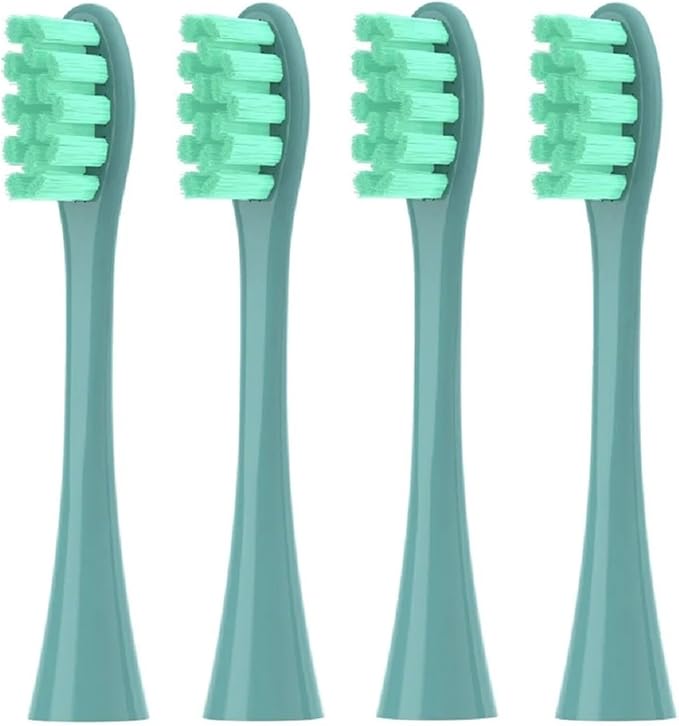 4 Pcs/Pack Replacement Brush HeadsCompatible for Oclean X/X PRO/ Z1/ F1/ One/Air 2 /SE Sonic Toothbrush Soft Bristle Nozzles(Green)