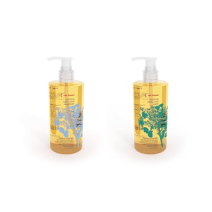 Red Flower Moonflower &amp Ocean Purifying Body Wash Duo – Gentle Hydrating Body Cleansers with Refreshing Aromas for Smooth Nourished Skin