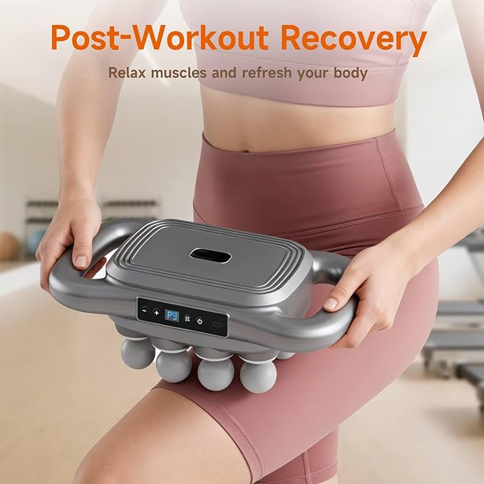 16-Head Percussion Massage Gun Set Muscle Massager with 9 Massage Modes &amp Adjustable Intensity Quiet Full-Body Relaxation for Back Shoulders Legs &amp Feet Home Gym &amp Office