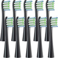 Replacement HeadsCompatible for Oclean Flow/X/X PRO/ Z1/ F1/ One/Air 2 /SE Brush Soft Sonic Toothbrush Vacuum(10 Black)