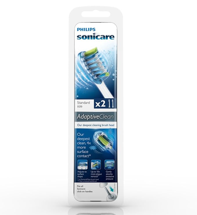 Genuine Philips Sonicare Adaptive Clean replacement toothbrush heads HX9042/64 White 2-pk