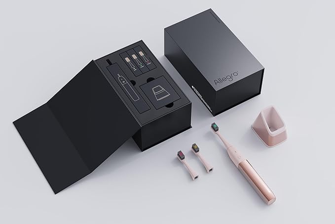 Allegro Luxury Premium Polished Metal Sonic Toothbrush M1Rose Gold