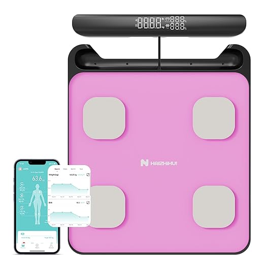 Fitdays Smart Scale for Body Weight and Fat Percentage FSA&ampHSA Eligible 8-Electrode Digital Bathroom Scale with BMI Body Fat &amp Muscle Mass to 28 Body Composition and Printable Body Analysis