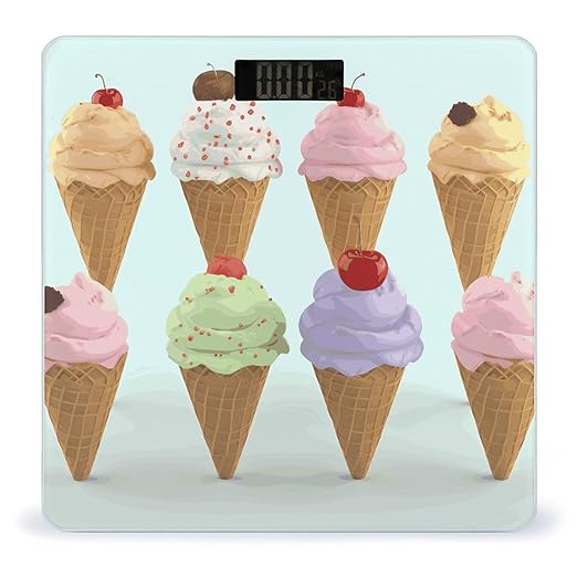 Ice Cream Cones Weight Scale Digital Electronic Scales Bathroom Scale Larg LCD Backlight Display High Precisio MeasurementsTempered Glass