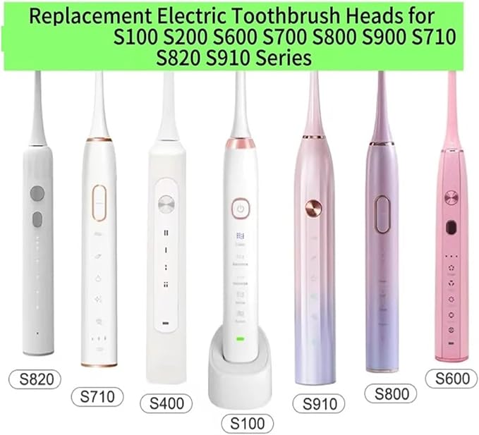 16pcs Electric Toothbrush HeadsCompatible for S100 S200 S600 S700 S800 S900 S710 S820 S910 DG-YS11 X100(White 16pcs)